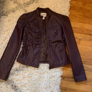 Burgundy/Maroon Leather Jacket